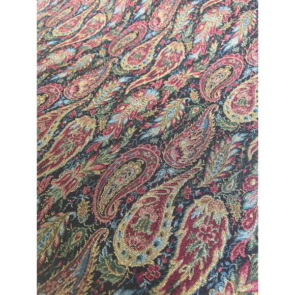 Vintage Tapestry Fabric 4 Yards Paisley Upholstery Bohemian Jacquard Brocade - Picture 9 of 10